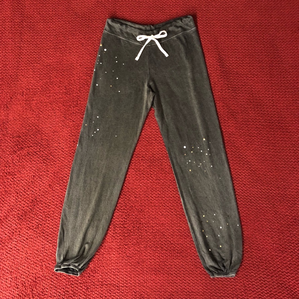 Sundry Metallic Paint Splatter Sweatpants